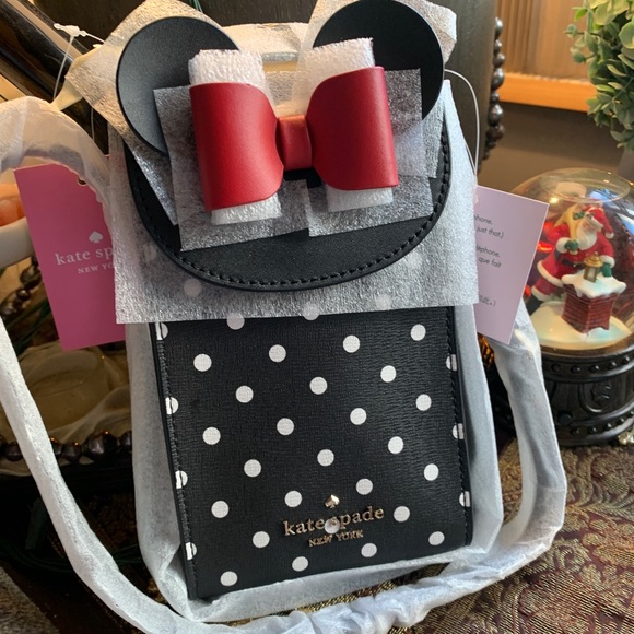 Authentic KATE SPADE Saffiano leather snap flap Minnie Bow crossbody - Picture 2 of 12